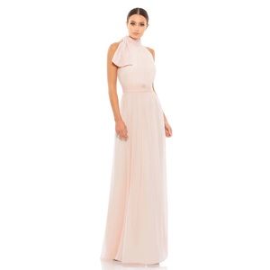 Brand New size 2 HIGH NECK CHIFFON GOWN in color Blush - Irene Mac Duggal 55035